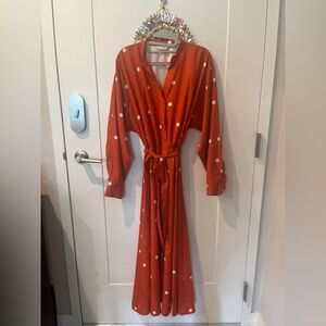 Red Polka Dot Long Sleeve Dress